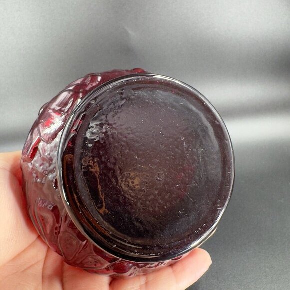 Anchor Hocking Rainflower Glass Vase Royal Ruby Red Daisy Rain Flower Vintage - Picture 6 of 11